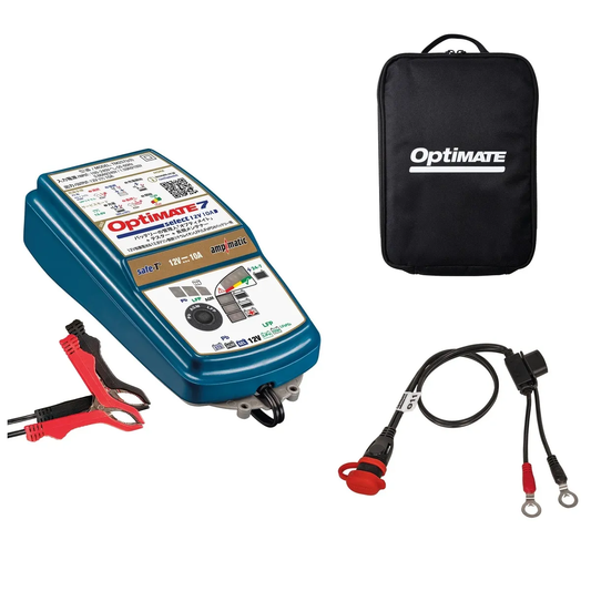 OptiMate 7 Select ver.2 車両側丸端子ケーブル&キャリーケースセット TM257V2_O-11_TS238JP【充電器本体：保証延長6ヶ月】